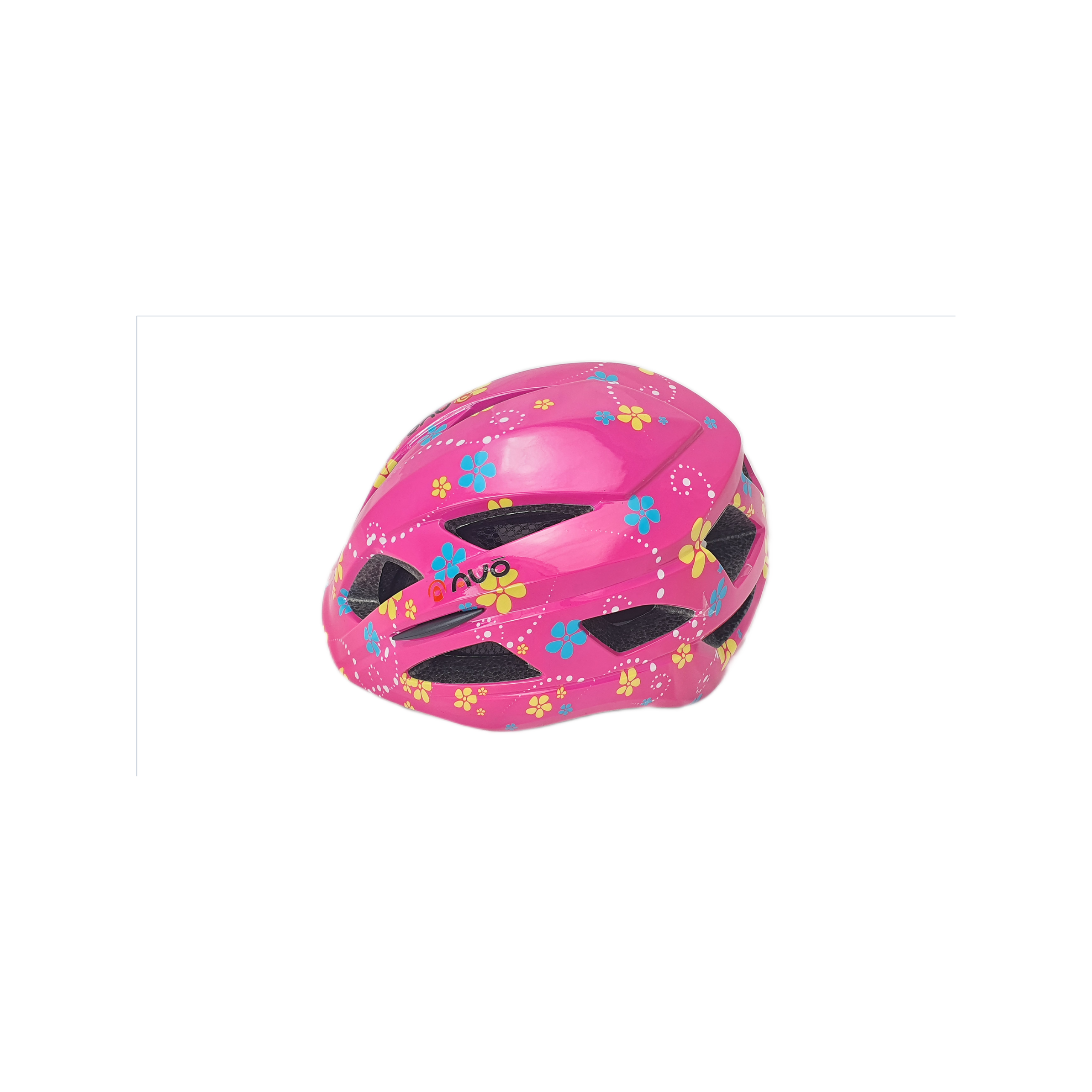 Kask rowerowy dziecięcy AVO 46-52 cm w kwiatki