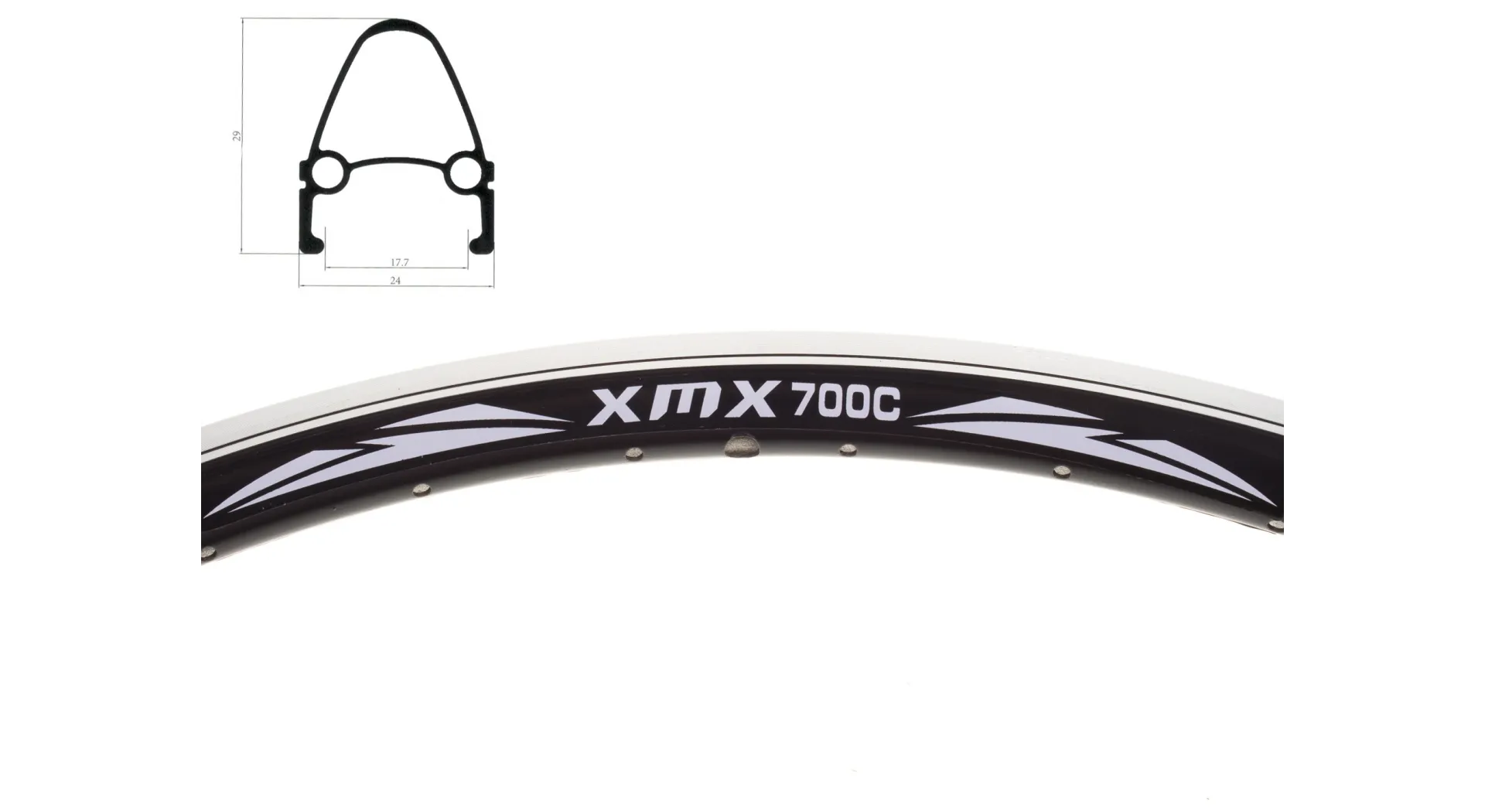 Obręcz 28" stożkowa XMX Aluminiowa czarna CNC