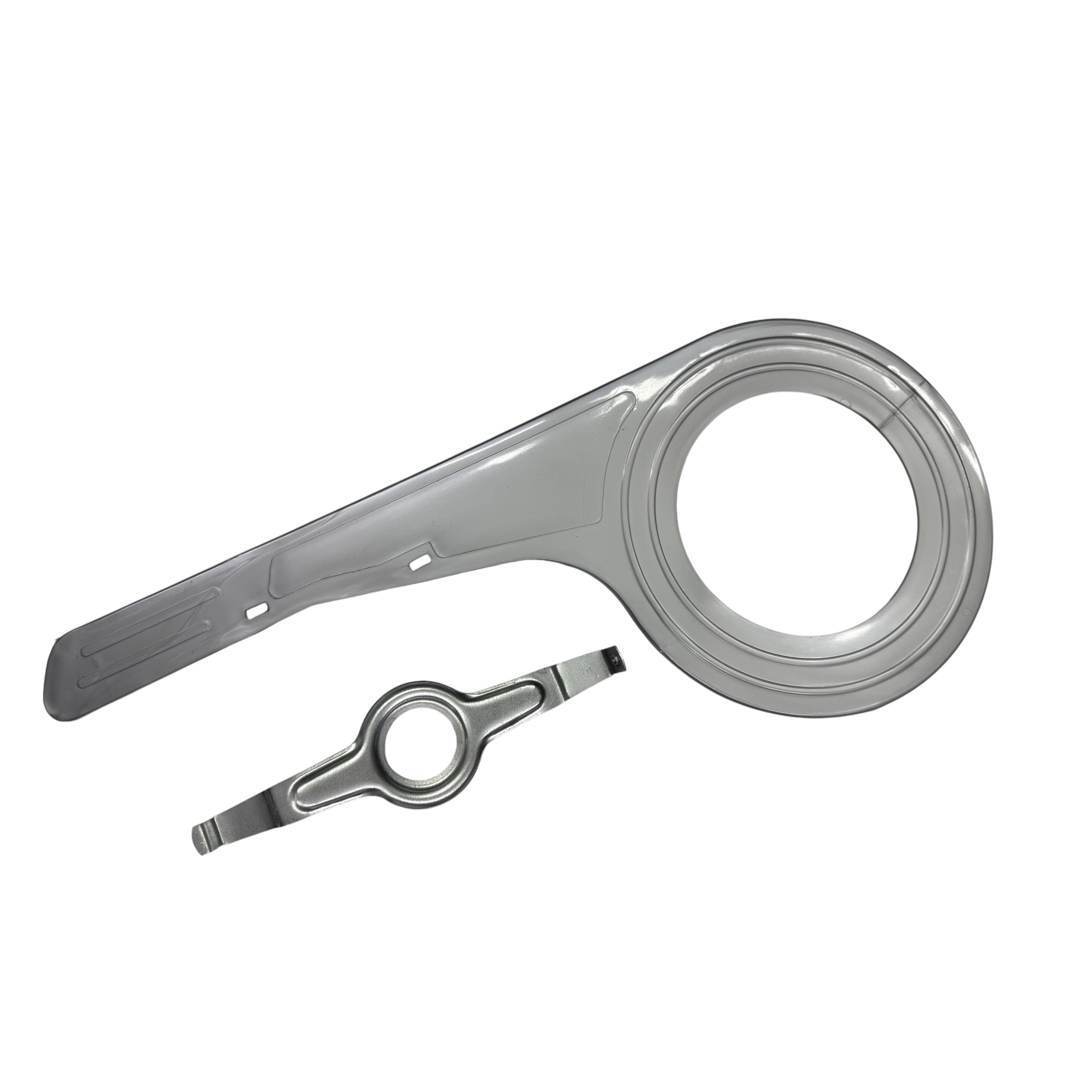 Osłona łańcucha trekking 48T srebrna + uchwyt Osłona łańcucha trekking 48T srebrna + uchwyt