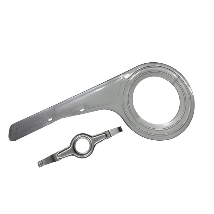 Osłona łańcucha trekking 48T srebrna + uchwyt