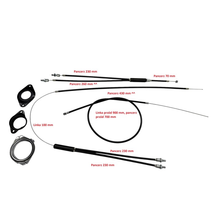 Kompletny zestaw linek i pancerzy hamulca do rotoru BMX // 1.1/8'' // 28,6 mm