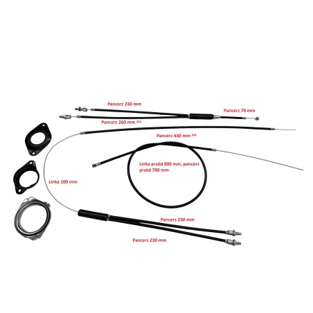 Kompletny zestaw linek i pancerzy hamulca do rotoru BMX // 1.1/8'' // 28,6 mm