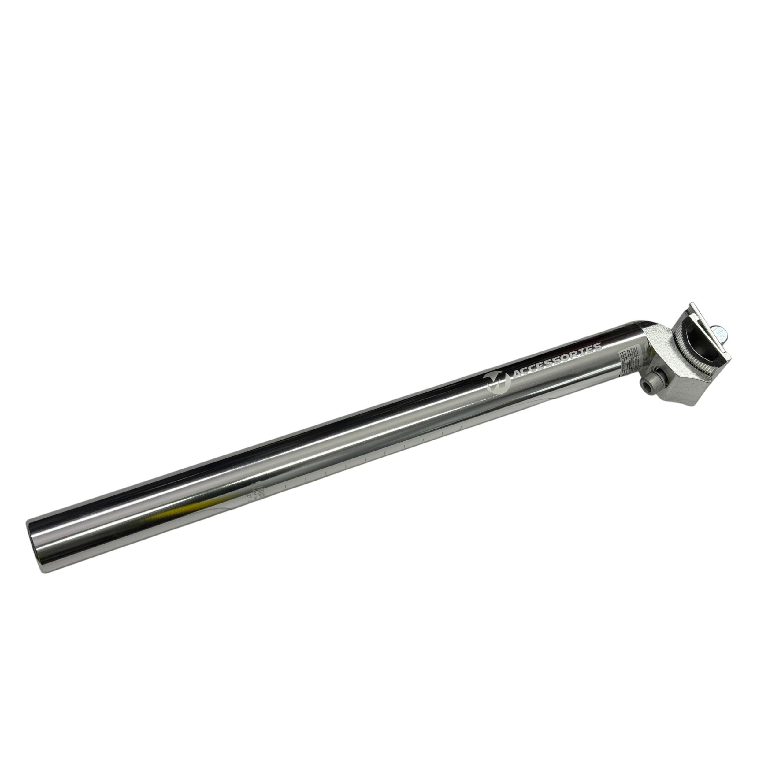 Wspornik siodełka, sztyca aluminiowa Majdller 27,2 mm x 350 mm, srebrny, jarzemko
