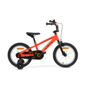 M-BIKE QKI 16'' Neon Orange– aluminiowy lekki rower dziecięcy, kółka boczne