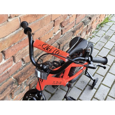 M-BIKE QKI 16'' Neon Orange– aluminiowy lekki rower dziecięcy, kółka boczne