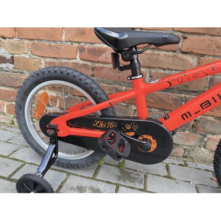 M-BIKE QKI 16'' Neon Orange– aluminiowy lekki rower dziecięcy, kółka boczne