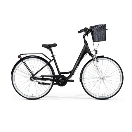 MERIDA CITYWAY 328 40 cm – wygodny rower miejski, Nexus 3, koszyk, czarny mat
