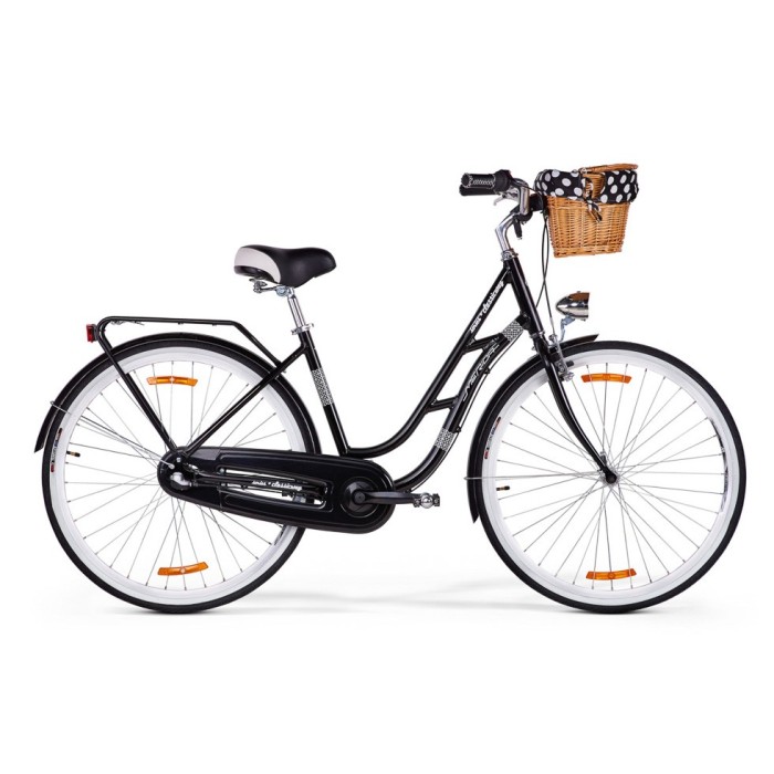 MERIDA CLASSICWAY 328 46 cm – klasyczny rower miejski, Nexus 3, kosz wiklinowy, czarny