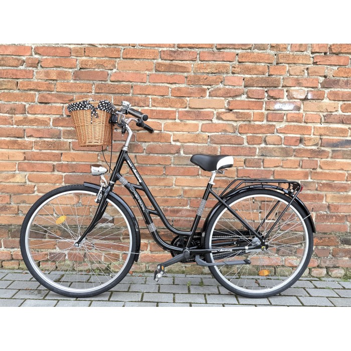 MERIDA CLASSICWAY 328 46 cm – klasyczny rower miejski, Nexus 3, kosz wiklinowy, czarny