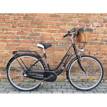 MERIDA CLASSICWAY 328 46 cm – klasyczny rower miejski, Nexus 3, kosz wiklinowy, czarny