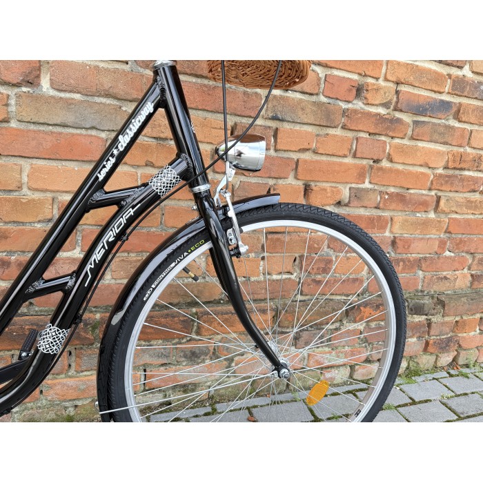 MERIDA CLASSICWAY 328 46 cm – klasyczny rower miejski, Nexus 3, kosz wiklinowy, czarny