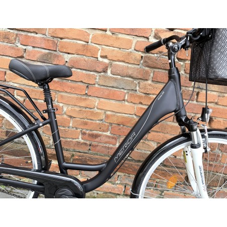 MERIDA CITYWAY 328 40 cm – wygodny rower miejski, Nexus 3, koszyk, czarny mat