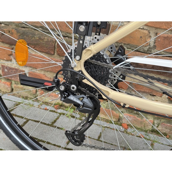 M-BIKE FREEWAY 9300 45 cm – damski rower trekkingowy, Alivio 3x9, hydraulika, szampański