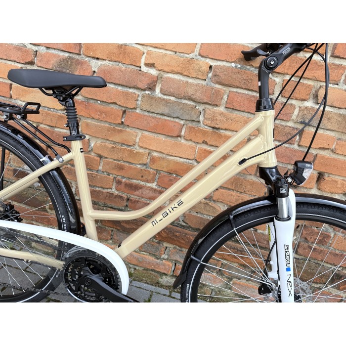 M-BIKE FREEWAY 9300 45 cm – damski rower trekkingowy, Alivio 3x9, hydraulika, szampański