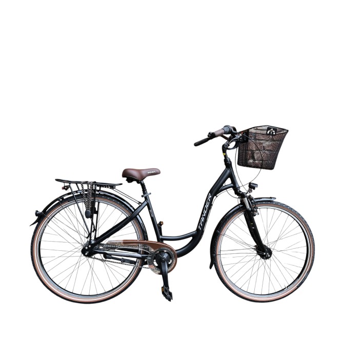 Tander Belami 28" – rower miejski Nexus 7, amortyzator, dynamo w piaście + koszyk