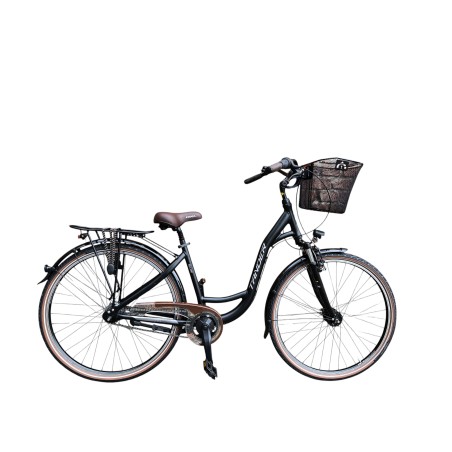 Tander Belami 28" – rower miejski Nexus 7, amortyzator, dynamo w piaście + koszyk