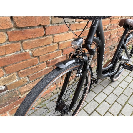 Tander Belami 28" – rower miejski Nexus 7, amortyzator, dynamo w piaście + koszyk