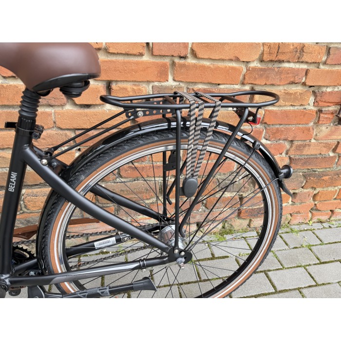 Tander Belami 28" – rower miejski Nexus 7, amortyzator, dynamo w piaście + koszyk