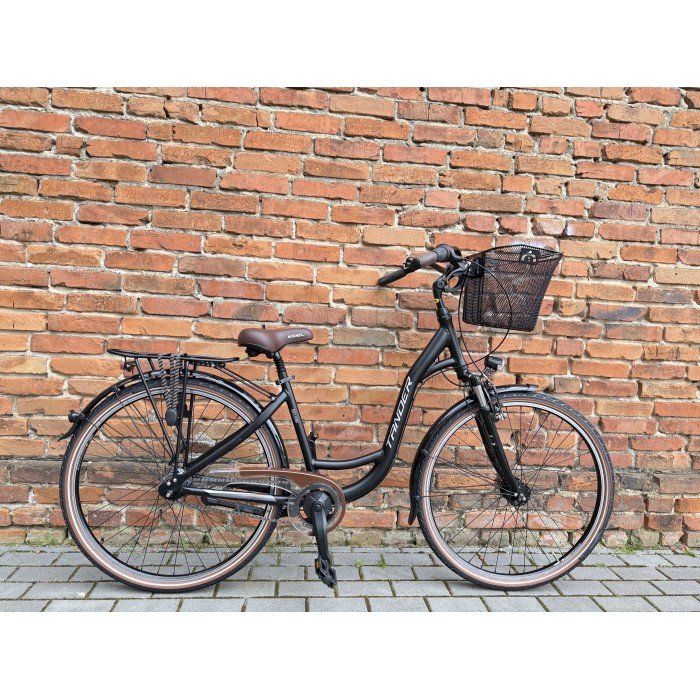 Tander Belami 28" – rower miejski Nexus 7, amortyzator, dynamo w piaście + koszyk
