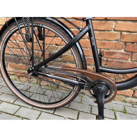 Tander Belami 28" – rower miejski Nexus 7, amortyzator, dynamo w piaście + koszyk