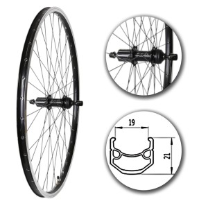Koło tył 28" kaseta 8-11rz CUES, piasta Shimnano, czarne+ zamykacz