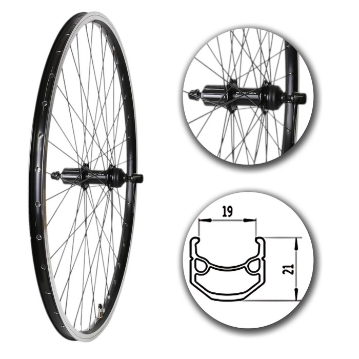 Koło tył 28" kaseta 8-11rz CUES, piasta Shimnano, czarne+ zamykacz