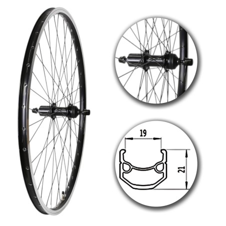 Koło tył 28" kaseta 8-11rz CUES, piasta Shimnano, czarne+ zamykacz