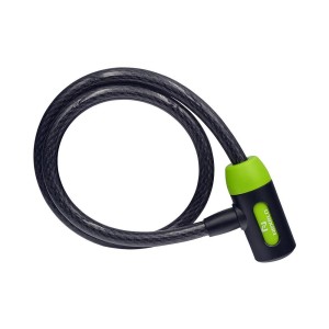 Zapięcie rowerowe NEXELO 12 × 800 mm – pętla na klucz, czarno-zielone