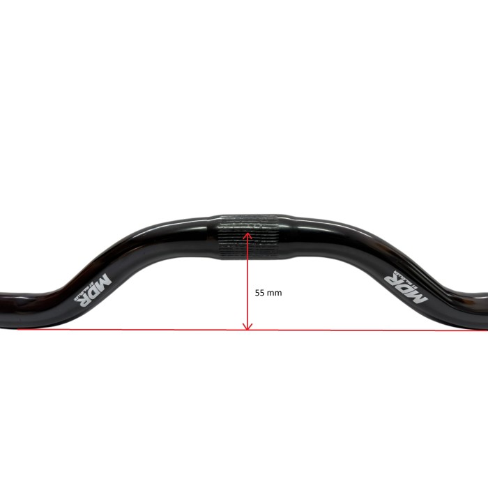 Kierownica rowerowa MDR 610 mm, gięta, czarna