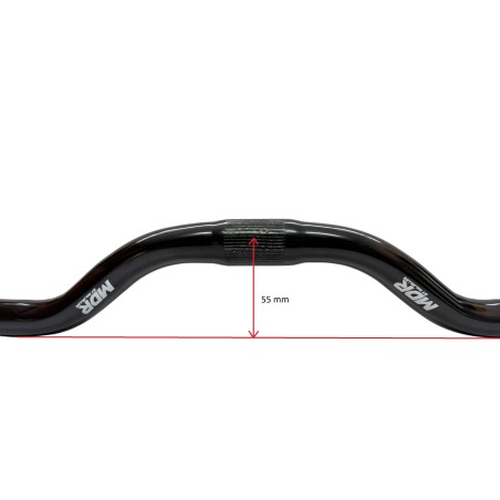 Kierownica rowerowa MDR 610 mm, gięta, czarna