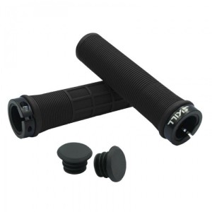 Chwyty kierownicy Skill Performance 135 mm – czarne + skręcane obejmy Lock-On