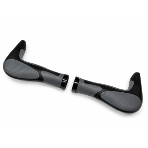 Chwyty rowerowe z rogami Majdller HL-G205 – czarno-szare, 150 mm